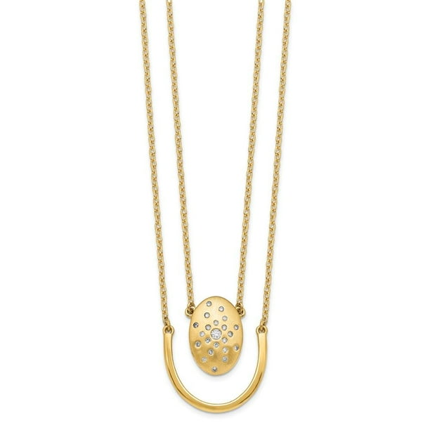 14K Yellow Gold Oval Bar Pendant On 18" Necklace 14K Yellow Gold Oval Bar Pendant On 18" Necklace